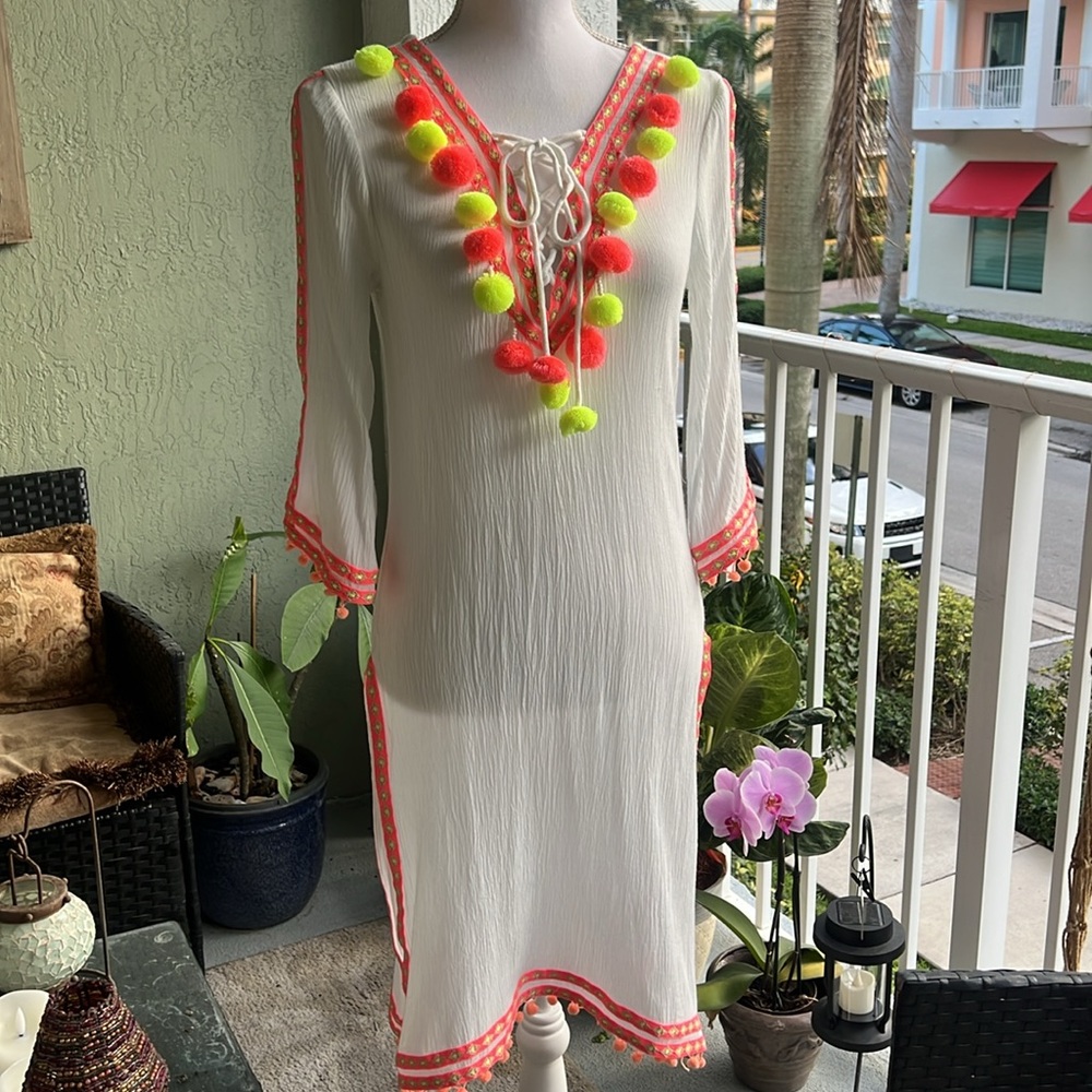 Dress with Pom Poms